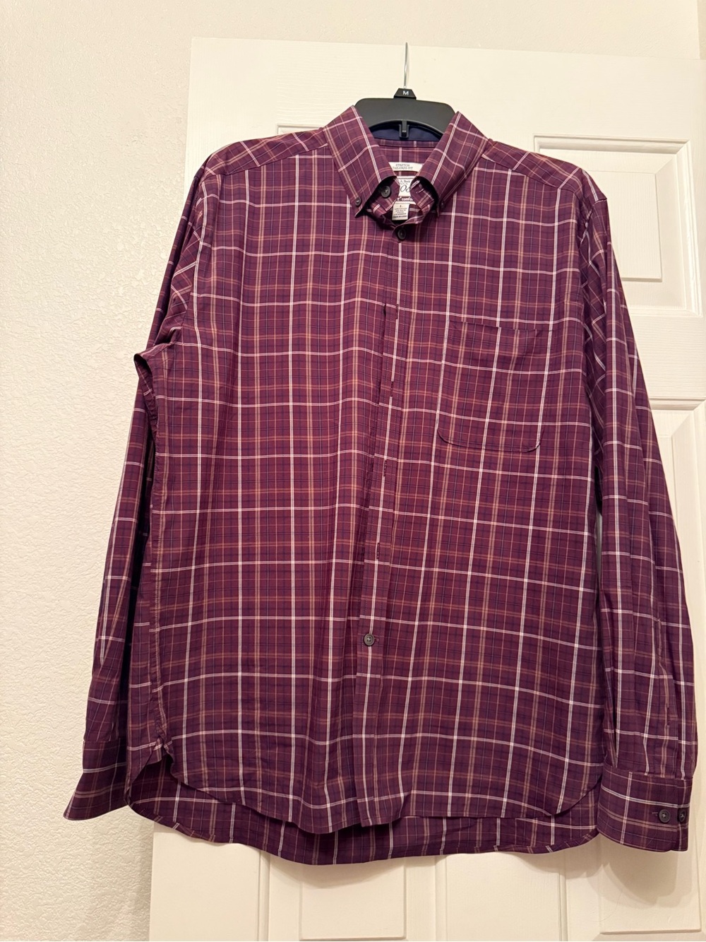 Jos. A. Bank Men's Plum Plaid Button-Up Shirt